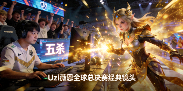 Uzi薇恩五杀封神，全球总决赛经典镜头